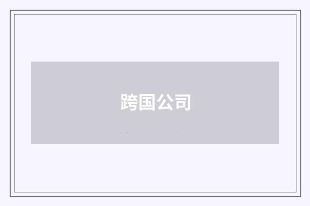 跨国公司