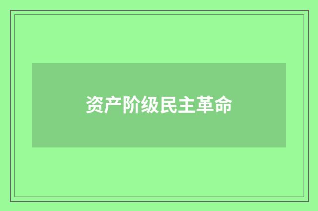 资产阶级民主革命