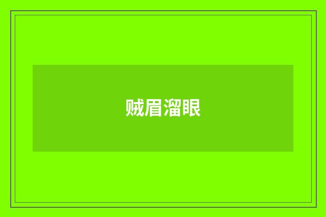 贼眉溜眼