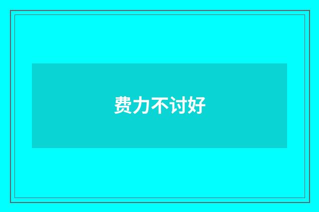 费力不讨好