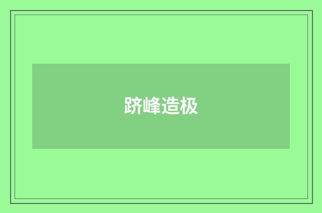 跻峰造极