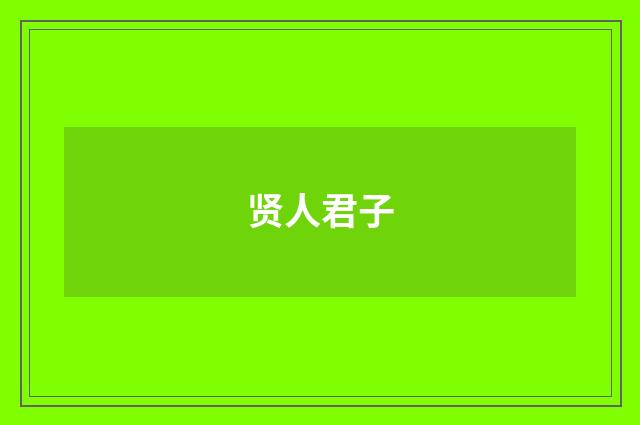贤人君子