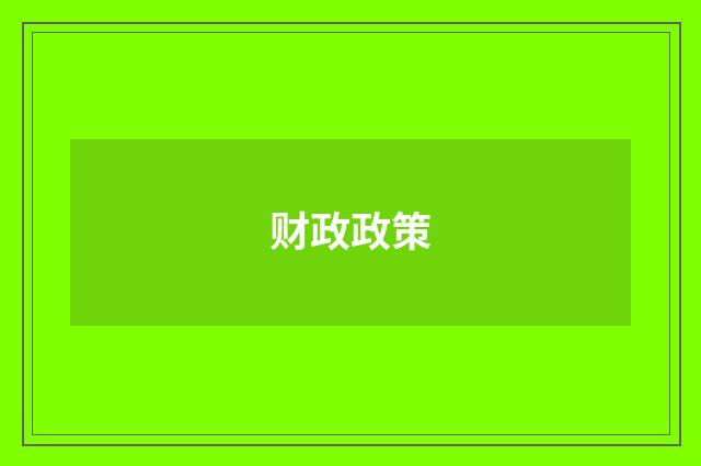 财政政策