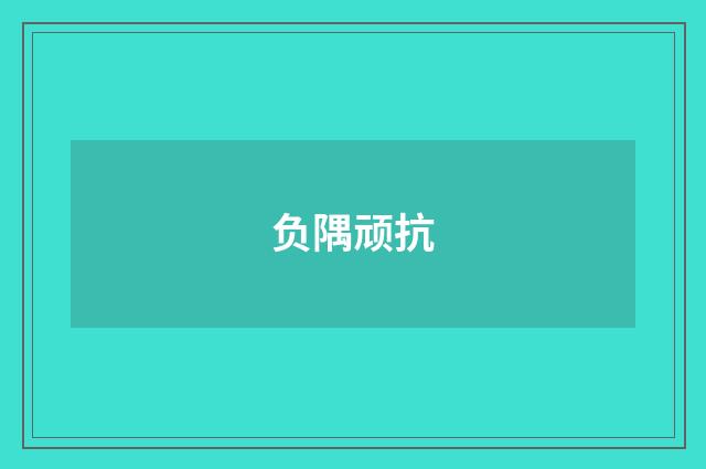 负隅顽抗