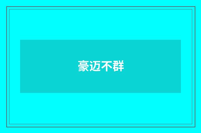 豪迈不群