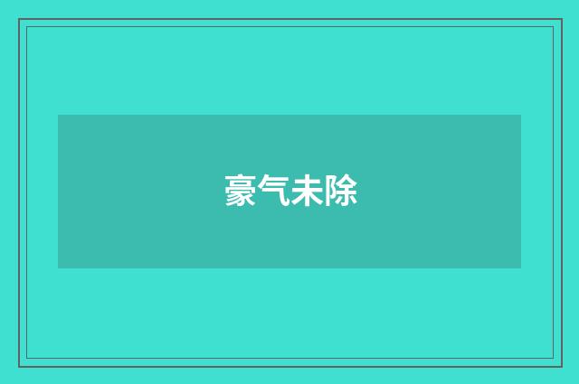 豪气未除