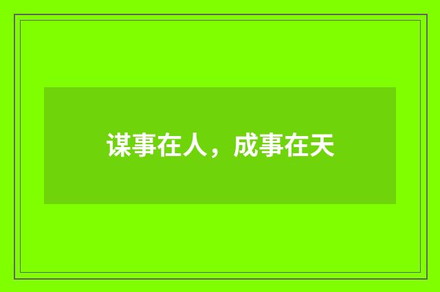 谋事在人，成事在天
