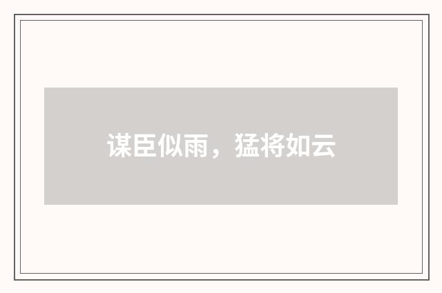 谋臣似雨，猛将如云