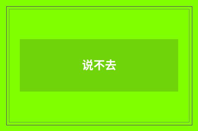 说不去