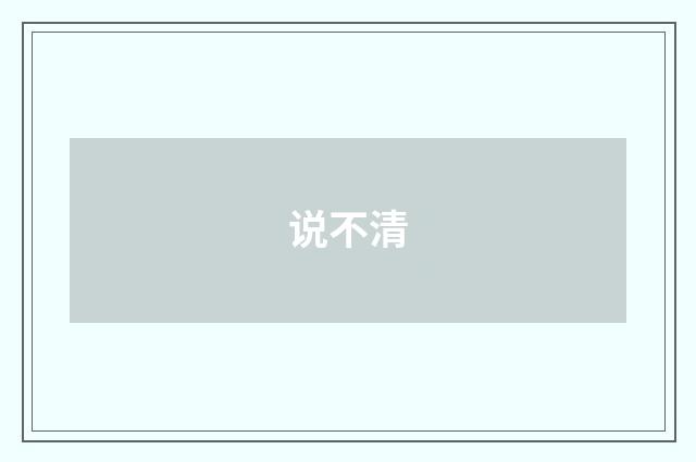 说不清