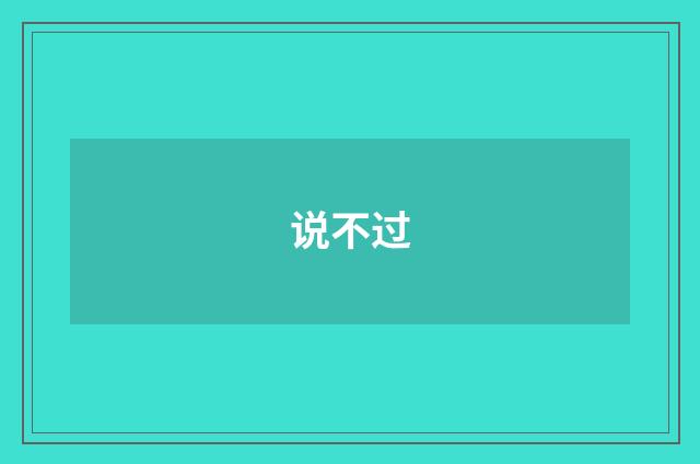 说不过