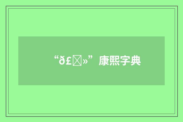 “𣙻”康熙字典