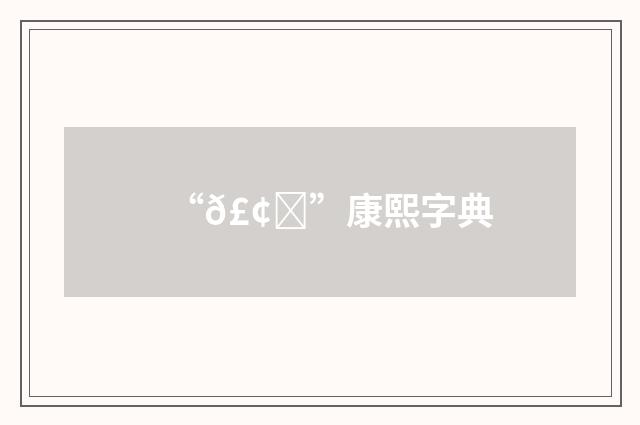 “𣢒”康熙字典