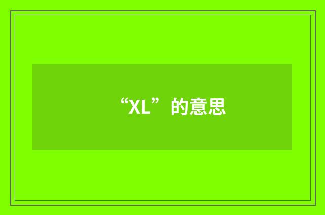“XL”的意思