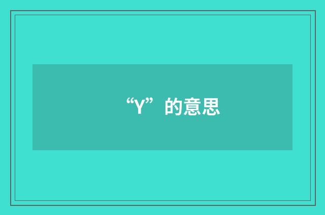 “Y”的意思