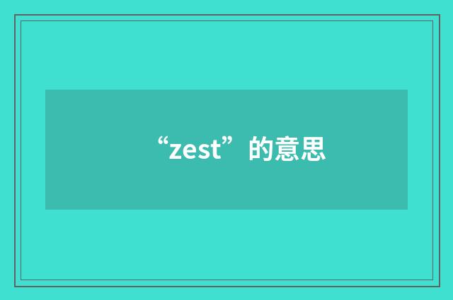 “zest”的意思
