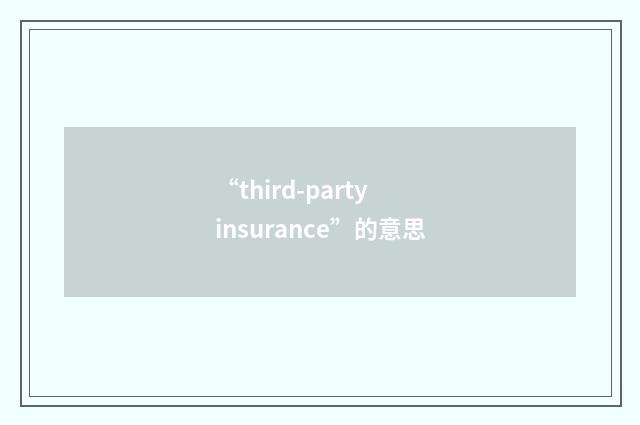 “third-party insurance”的意思