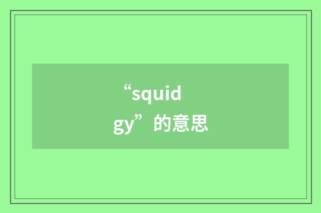 “squidgy”的意思
