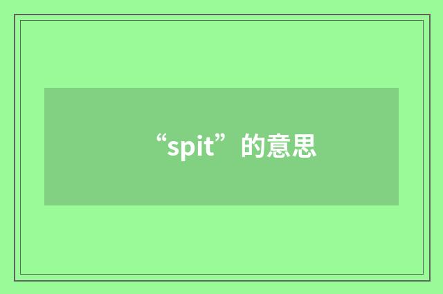 “spit”的意思