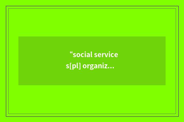 “social services[pl] organized government service p”的意思