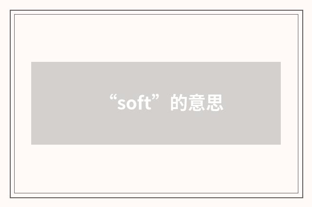 “soft”的意思