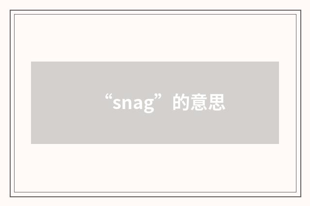 “snag”的意思