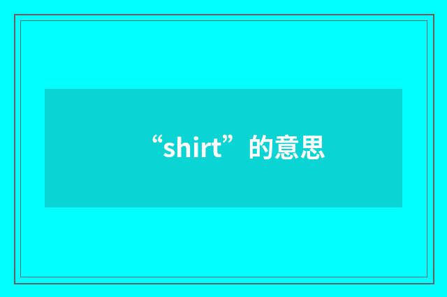 “shirt”的意思