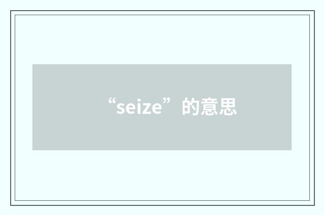 “seize”的意思