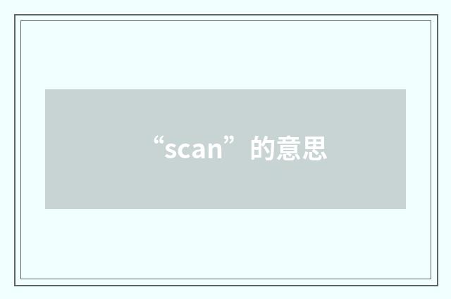 “scan”的意思