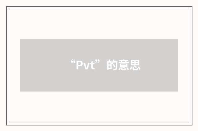 “Pvt”的意思