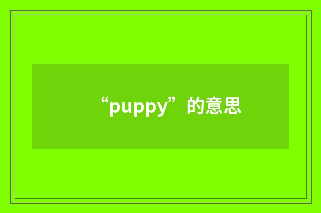 “puppy”的意思