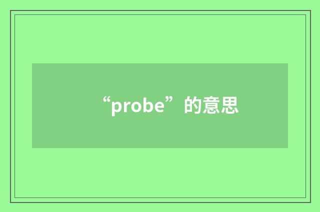 “probe”的意思