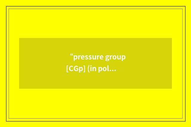 “pressure group[CGp] (in politics, business, etc) o”的意思