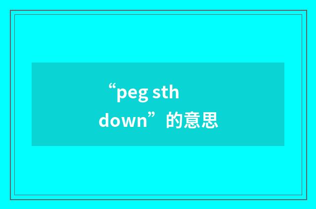 “peg sth down”的意思