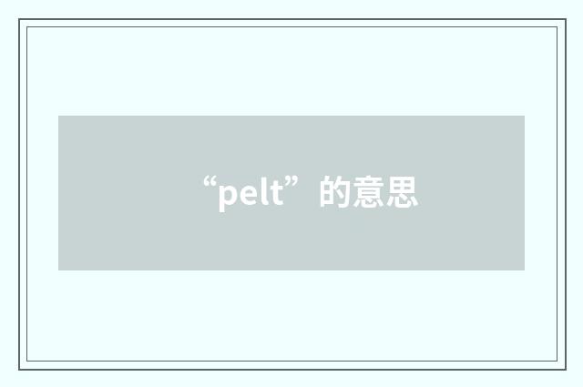 “pelt”的意思