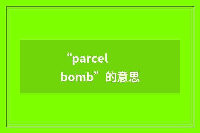 “parcel bomb”的意思