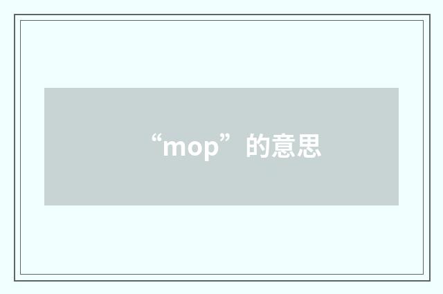 “mop”的意思
