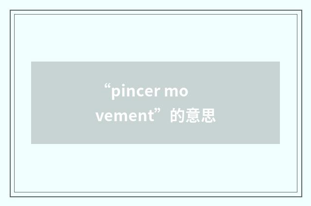 “pincer movement”的意思