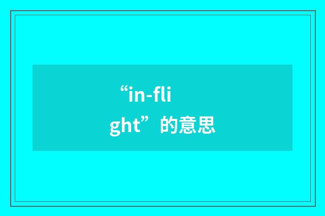 “in-flight”的意思