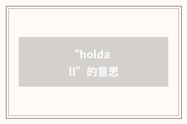 “holdall”的意思
