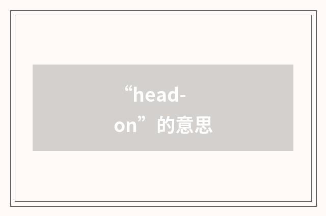 “head-on”的意思