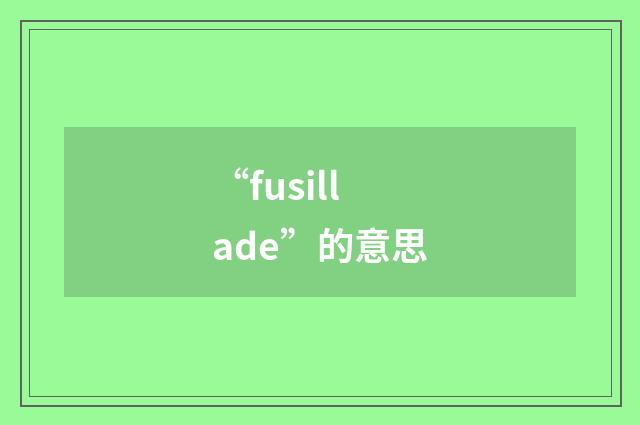 “fusillade”的意思