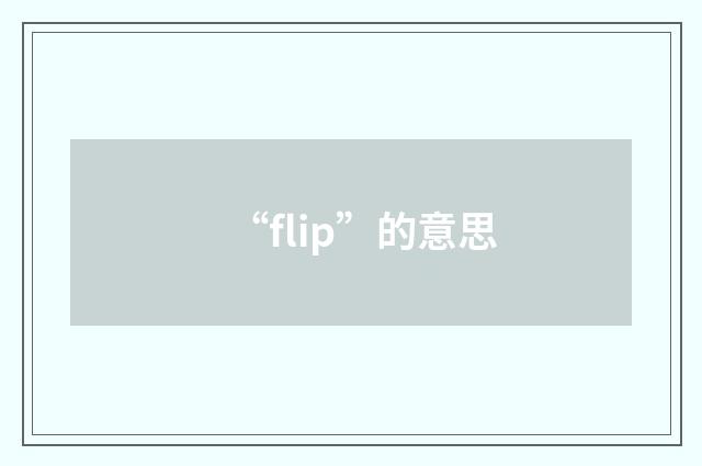 “flip”的意思