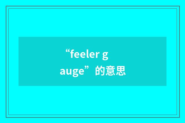 “feeler gauge”的意思