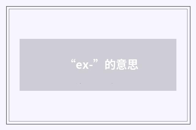 “ex-”的意思
