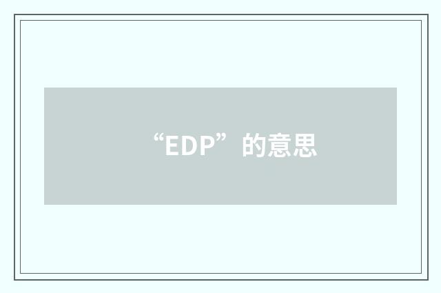 “EDP”的意思