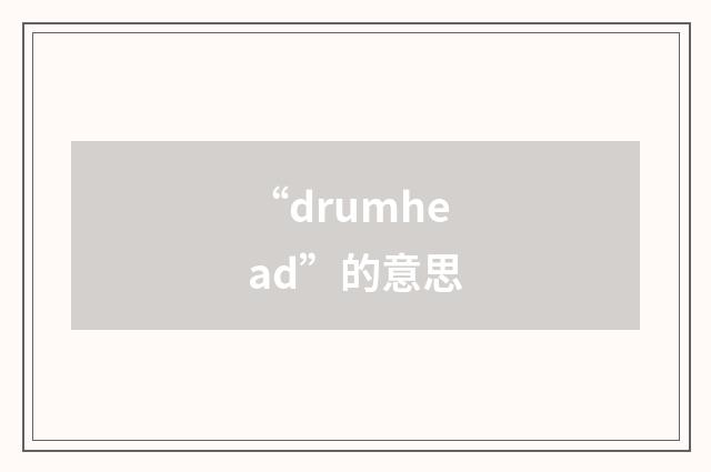 “drumhead”的意思