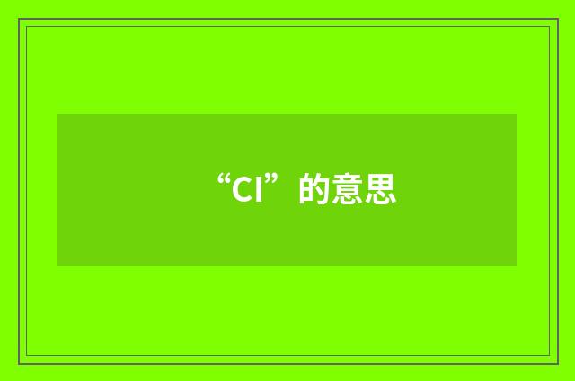 “CI”的意思