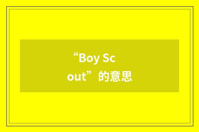 “Boy Scout”的意思