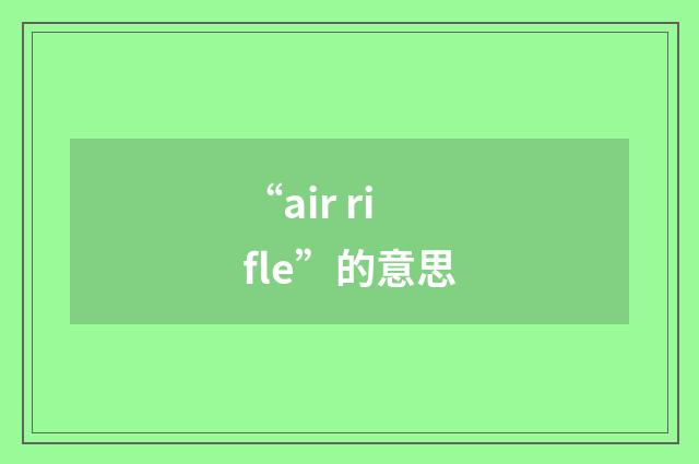 “air rifle”的意思